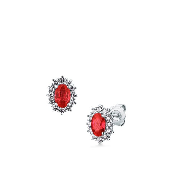 Boucles d'oreilles Mirco Visconti Femme in Or blanc Rubino 1.04 Ct Z685S/B10R - Z685S/B10R